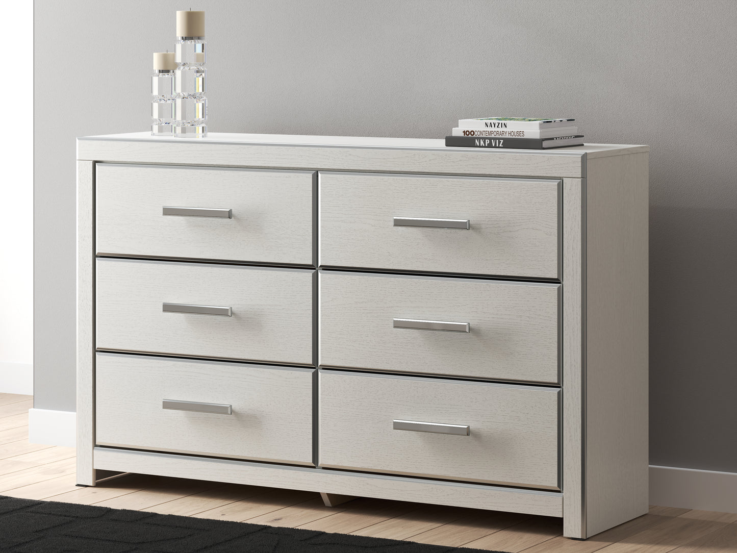 Pines Furniture Outlet - Ashley Furniture - Zuraleus Bedroom - Six Drawer Dresser / White - PCB3381-31