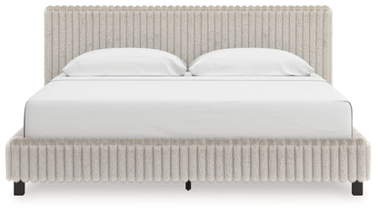 Pines Furniture Outlet - Ashley Furniture - Zuraleus Bedroom - King Upholstered Bed / White - PCB3381B13