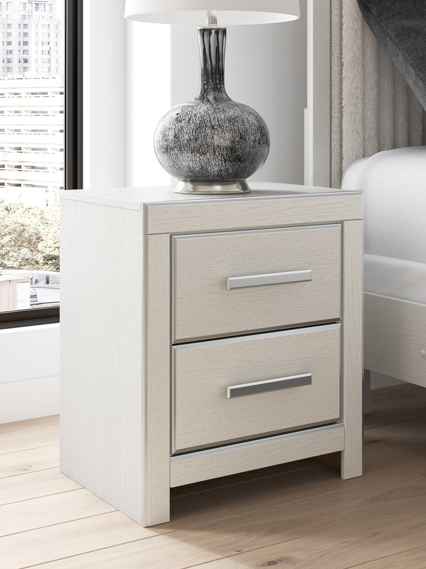 Pines Furniture Outlet - Ashley Furniture - Zuraleus Bedroom - Two Drawer Night Stand / White - PCB3381-92