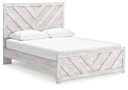 Pines Furniture Outlet - Ashley Furniture - Cayboni Bedroom - King Panel Bed / Whitewash - B3788B7