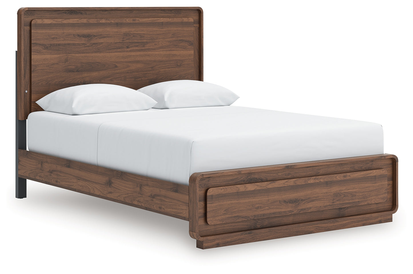 Pines Furniture Outlet - Ashley Furniture - Fortlorn Bedroom - Queen Panel Bed / Walnut Brown - PCB386B2