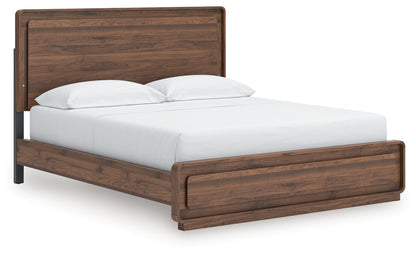 Pines Furniture Outlet - Ashley Furniture - Fortlorn Bedroom - California King Panel Bed / Walnut Brown - PCB386B5