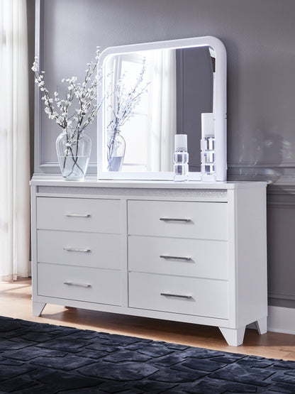 Pines Furniture Outlet - Ashley Furniture - Jarlee Bedroom - Dresser and Mirror / White - PCB392B1