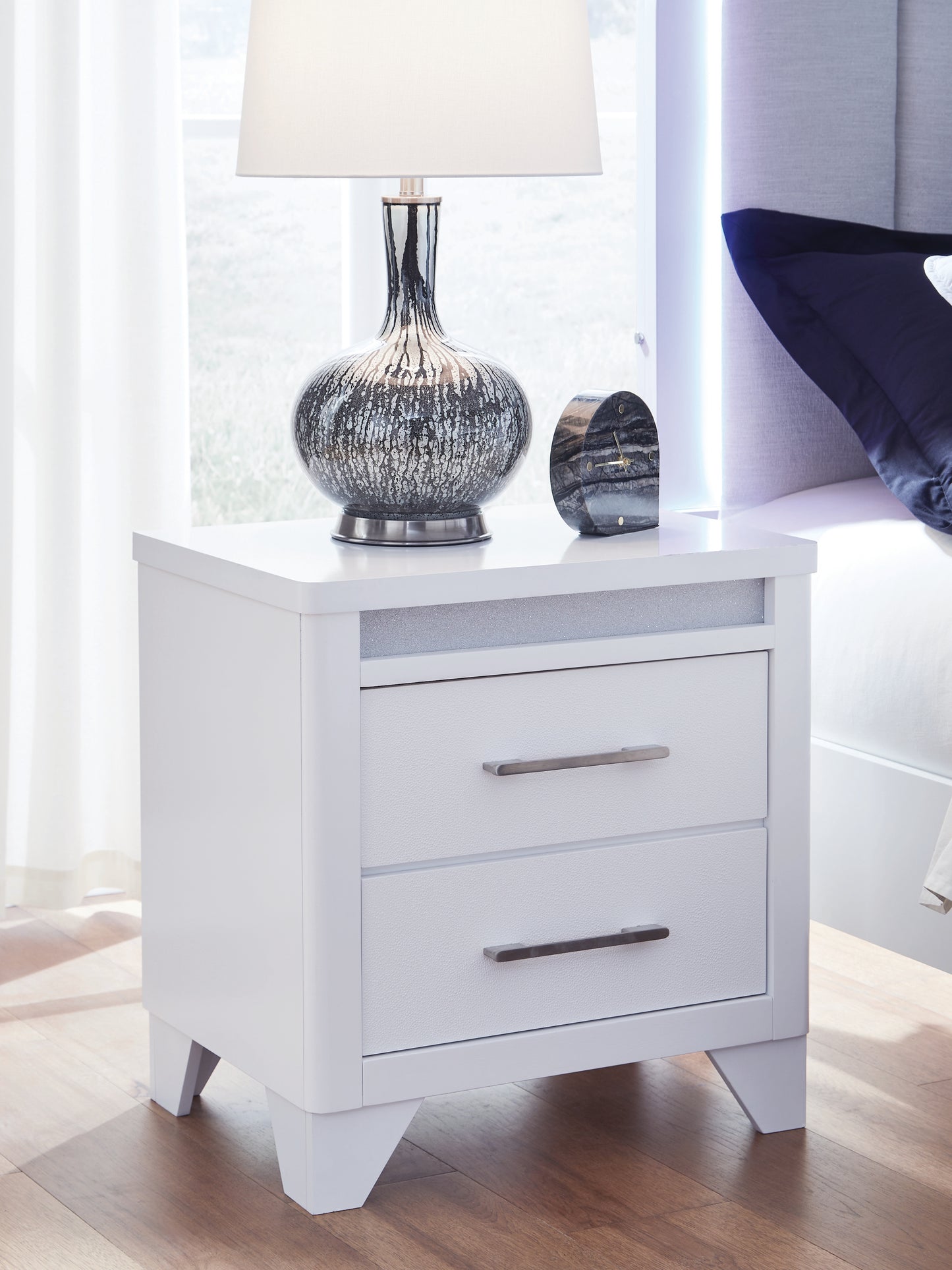 Pines Furniture Outlet - Ashley Furniture - Jarlee Bedroom - Two Drawer Night Stand / White - PCB392-92