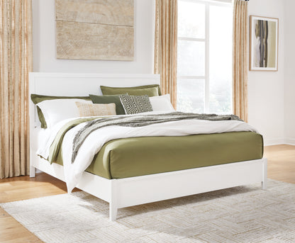 Pines Furniture Outlet - Ashley Furniture - Binterglen Bedroom - Queen Panel Bed / White - B427B6
