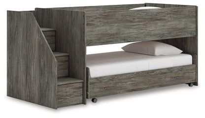 Pines Furniture Outlet - Ashley Furniture - Frandern Bedroom - Twin over Twin Loft Bed / Gray - B4480B13