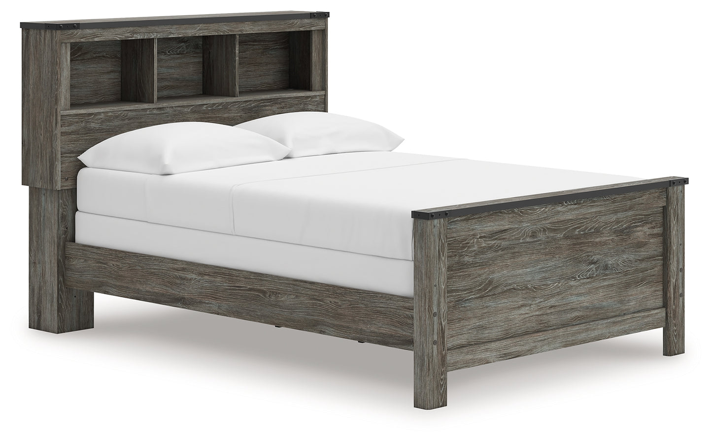 Pines Furniture Outlet - Ashley Furniture - Frandern Bedroom - Full Bookcase Panel Bed / Gray - B4480B3