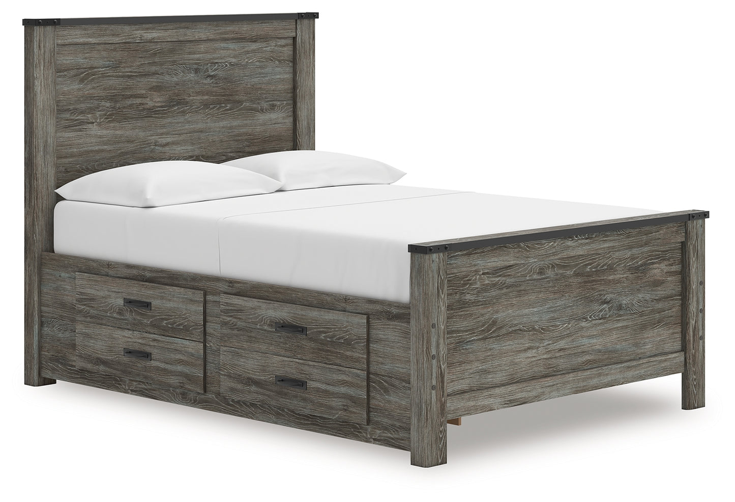 Pines Furniture Outlet - Ashley Furniture - Frandern Bedroom - Full Panel Bed with Storage / Black/Gray - B4480B24