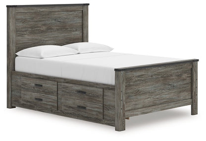 Pines Furniture Outlet - Ashley Furniture - Frandern Bedroom - Full Panel Bed with Storage / Black/Gray - B4480B24