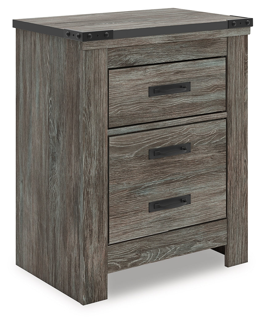 Pines Furniture Outlet - Ashley Furniture - Frandern Bedroom - Two Drawer Night Stand / Gray - B4480-92