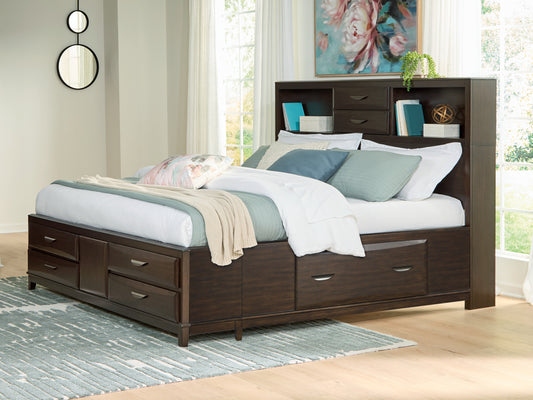 Pines Furniture Outlet - Ashley Furniture - Vanmore Bedroom - Five Drawer Chest / Dark Brown - B479-46