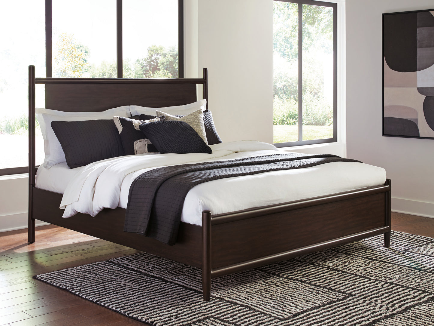 Pines Furniture Outlet - Ashley Furniture - Dantenton Bedroom - California King Panel Bed / Merlot - B611B7