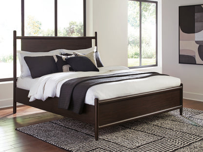 Pines Furniture Outlet - Ashley Furniture - Dantenton Bedroom - California King Panel Bed / Merlot - B611B7