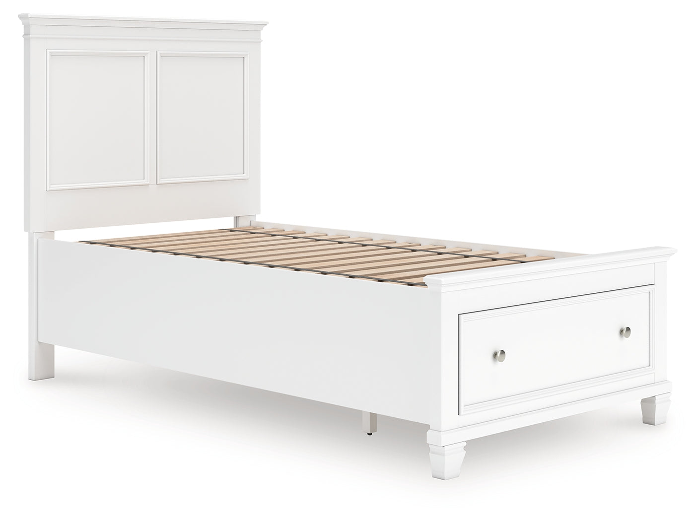 Pines Furniture Outlet - Ashley Furniture - Fortman Bedroom - Twin Panel Storage Bed / White - B680B24