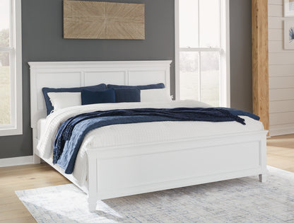 Pines Furniture Outlet - Ashley Furniture - Fortman Bedroom - California King Panel Bed / White - B680B5