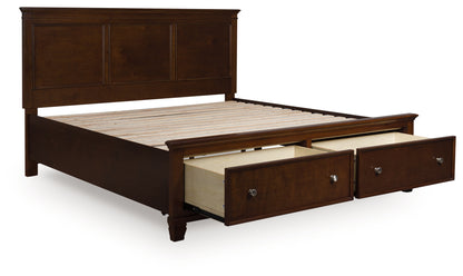 Pines Furniture Outlet - Ashley Furniture - Danabrin Bedroom - California King Panel Storage Bed / Brown - B685B19