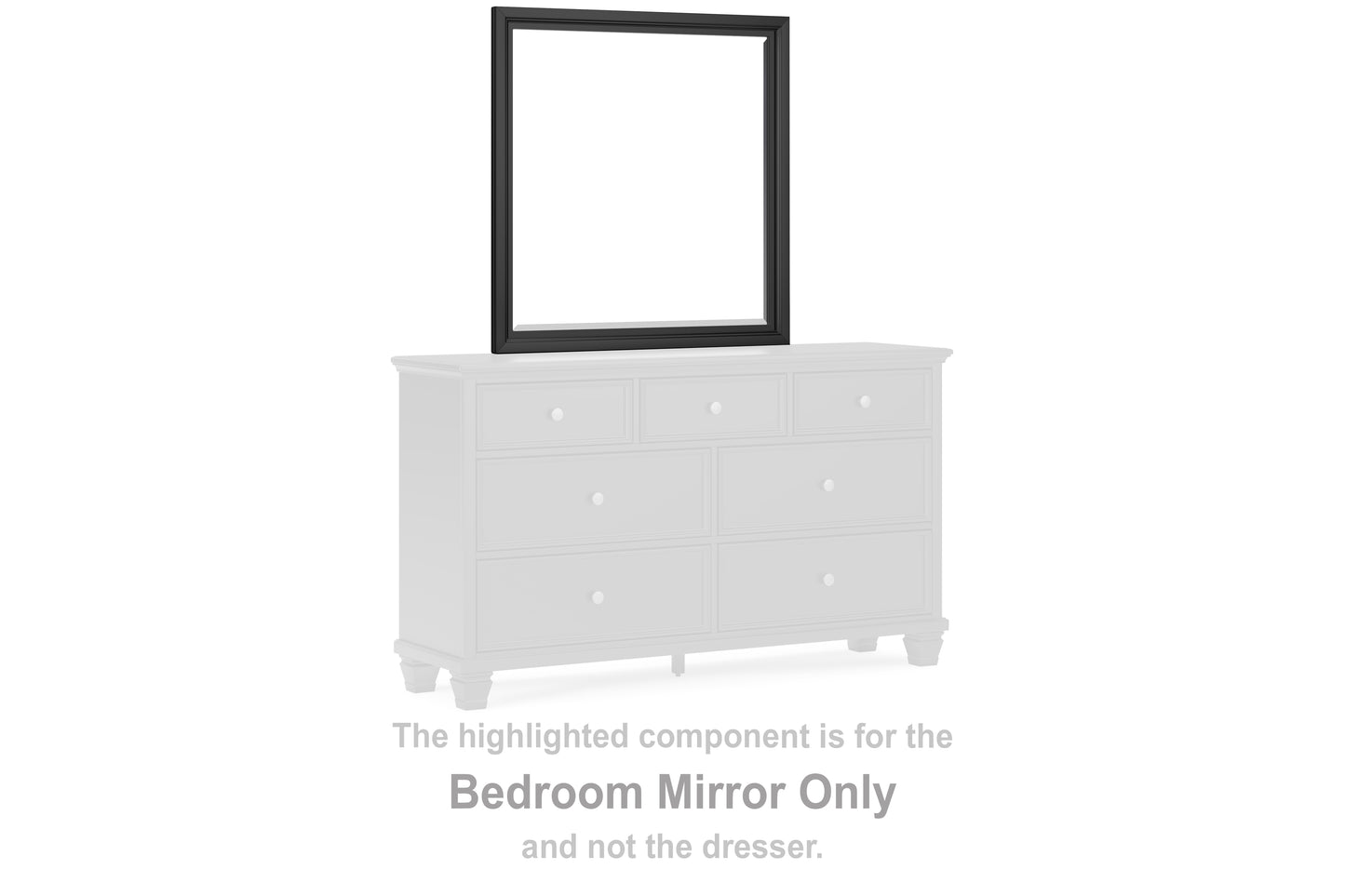Pines Furniture Outlet - Ashley Furniture - Lanolee Bedroom - Bedroom Mirror / Black - B687-36
