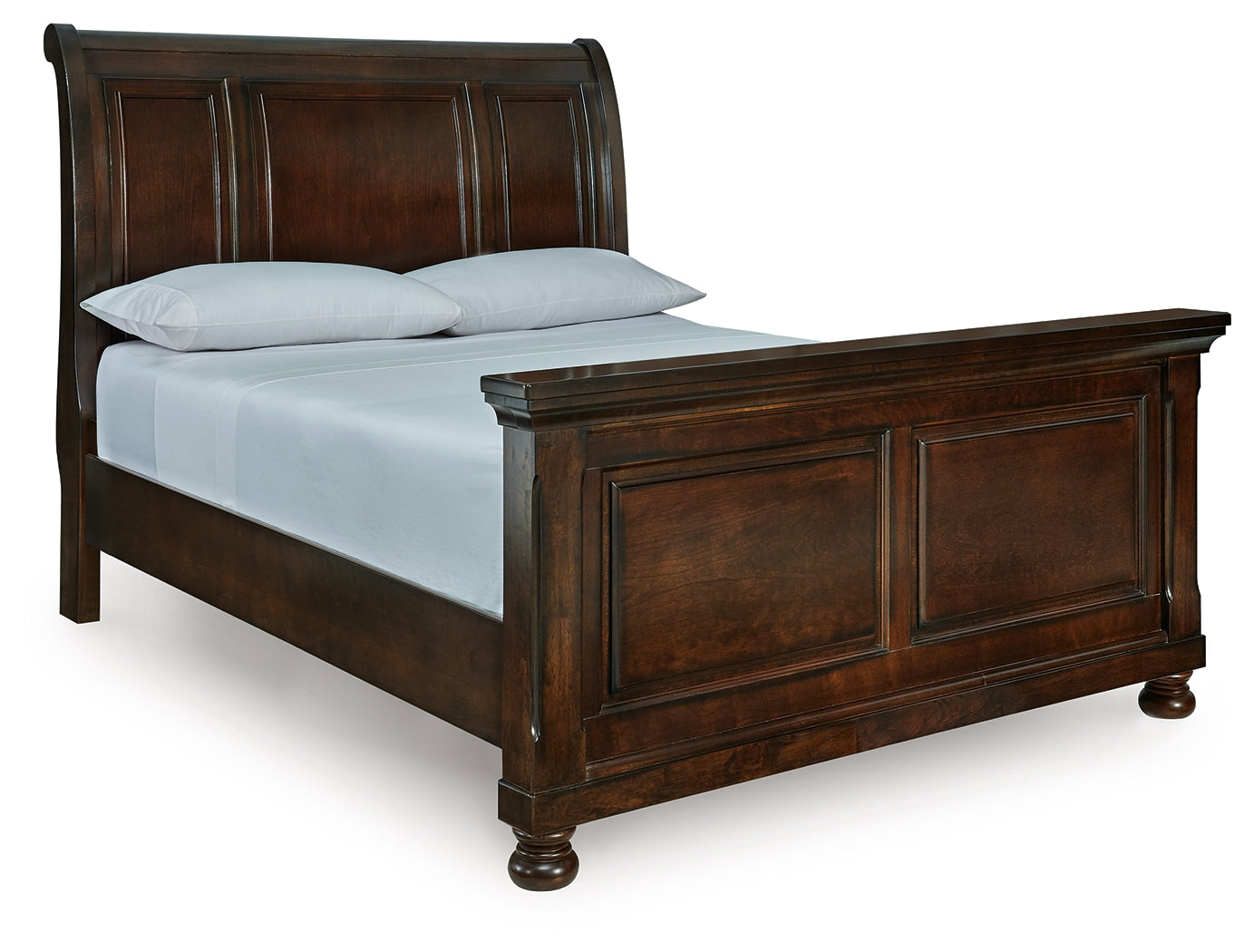 Pines Furniture Outlet - Ashley Furniture - Porter Bedroom - Queen Sleigh Bed / Rustic Brown - B697B48