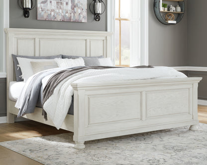 Pines Furniture Outlet - Ashley Furniture - Robbinsdale Bedroom - King Panel Bed / Antique White - B742B6
