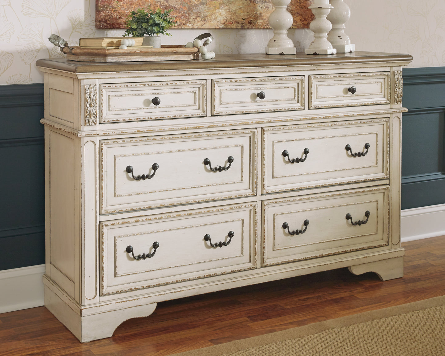 Pines Furniture Outlet - Ashley Furniture - Realyn Bedroom - Dresser / Two-tone - B743-31