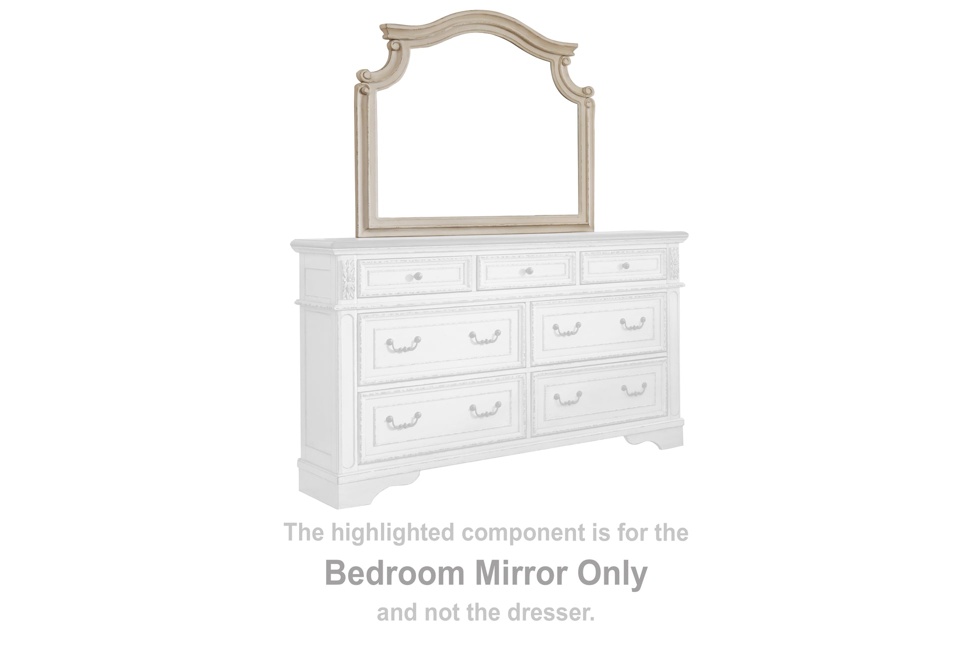 Pines Furniture Outlet - Ashley Furniture - Realyn Bedroom - Bedroom Mirror / Chipped White - B743-36