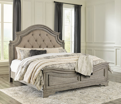 Pines Furniture Outlet - Ashley Furniture - Lodenbay Bedroom - King Panel Bed / Antique Gray - B751B4