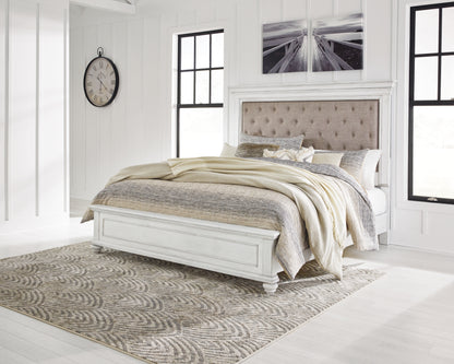 Pines Furniture Outlet - Ashley Furniture - Kanwyn Bedroom - California King Panel Bed / Whitewash - B777B13