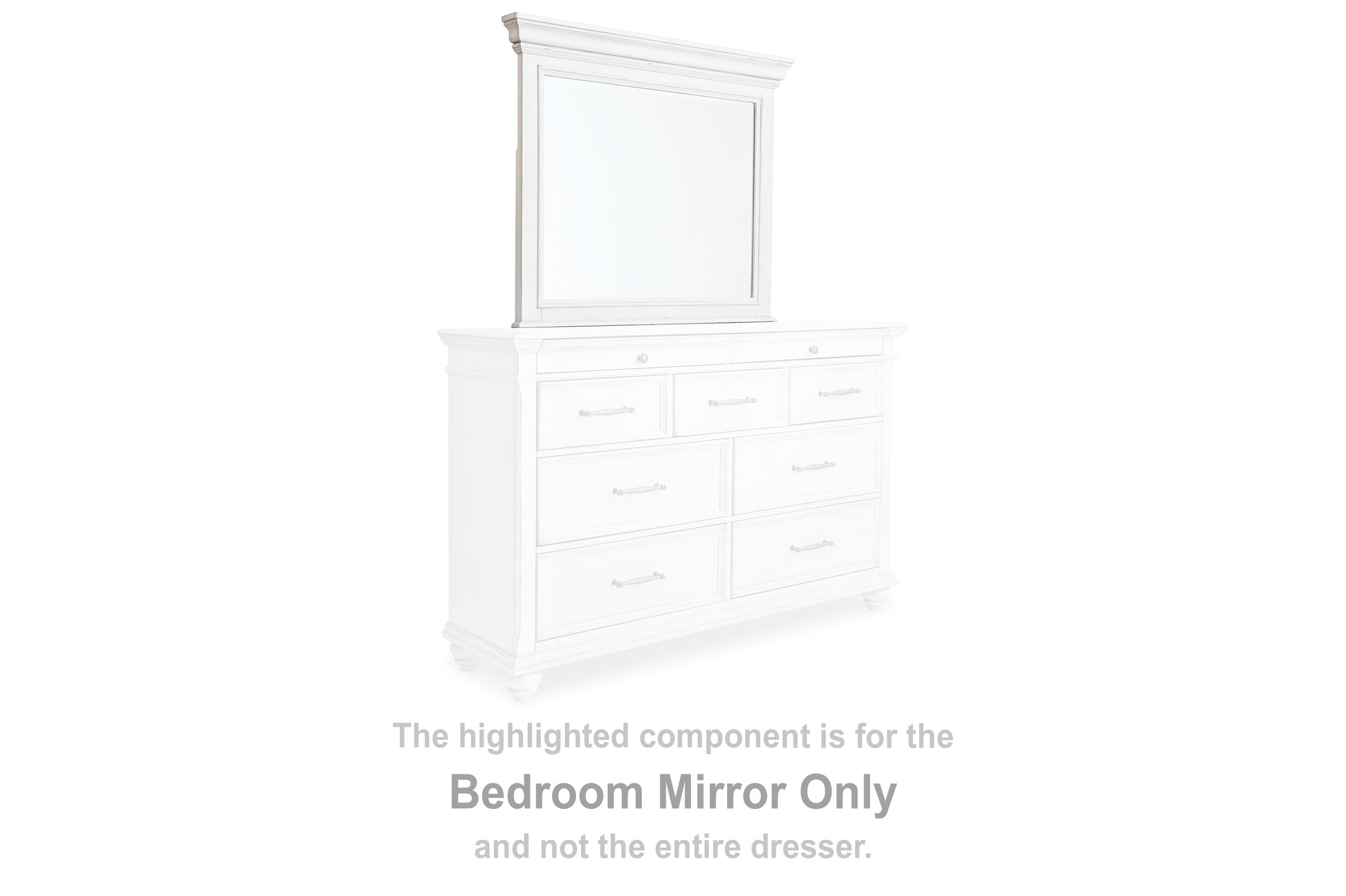Pines Furniture Outlet - Ashley Furniture - Kanwyn Bedroom - Bedroom Mirror / Whitewash - B777-36