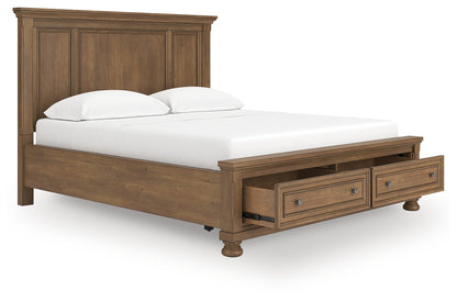 Pines Furniture Outlet - Ashley Furniture - Feddinger Bedroom - California King Panel Storage Bed / Medium Brown - PCB779B13