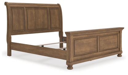 Pines Furniture Outlet - Ashley Furniture - Feddinger Bedroom - King Sleigh Bed / Medium Brown - PCB779B15