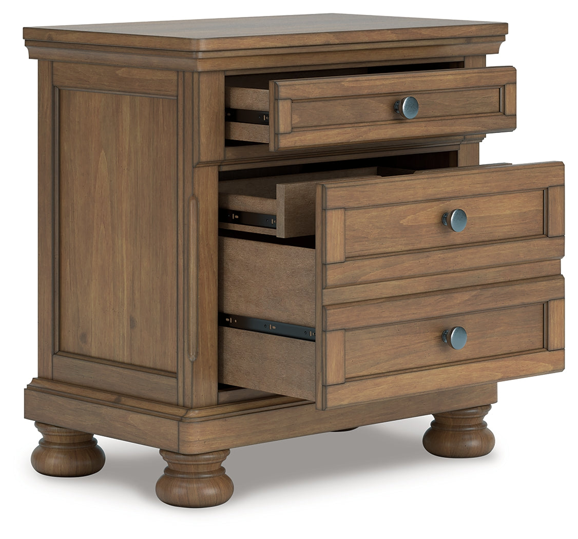 Pines Furniture Outlet - Ashley Furniture - Feddinger Bedroom - Two Drawer Night Stand / Medium Brown - PCB779-92