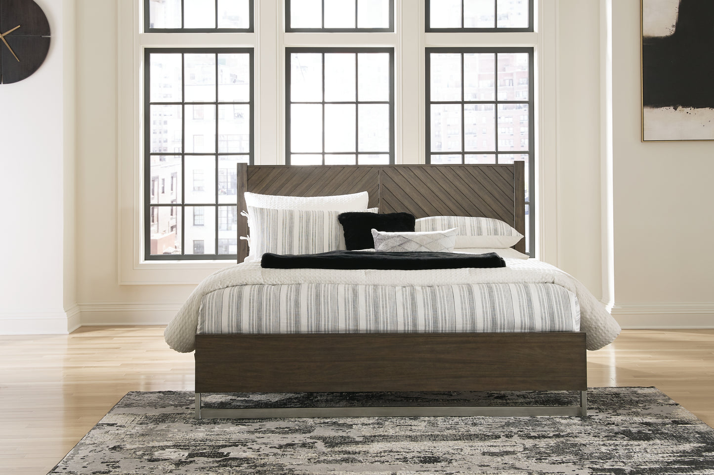 Pines Furniture Outlet - Ashley Furniture - Arkenton Bedroom - California King Panel Bed / Grayish Brown - B786B5