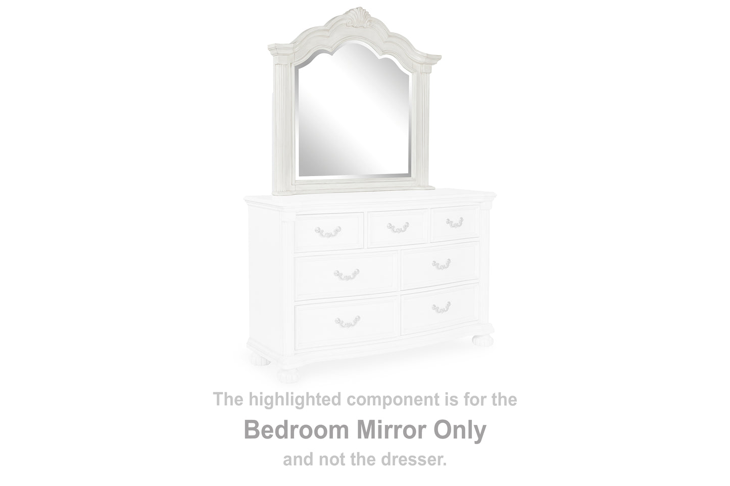Pines Furniture Outlet - Ashley Furniture - Montelaine Bedroom - Bedroom Mirror / Antique White - B795-36