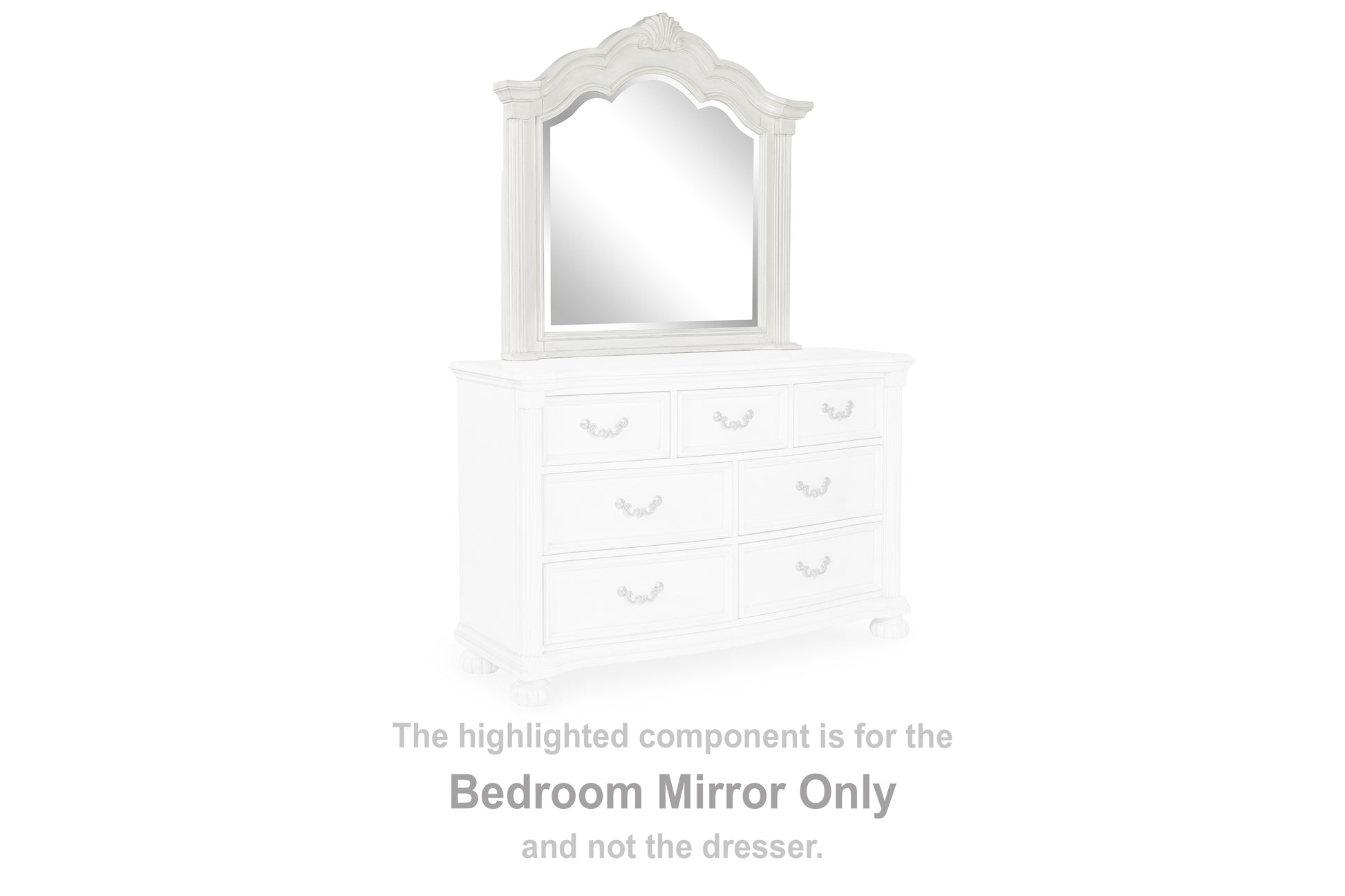 Pines Furniture Outlet - Ashley Furniture - Montelaine Bedroom - Bedroom Mirror / Antique White - B795-36