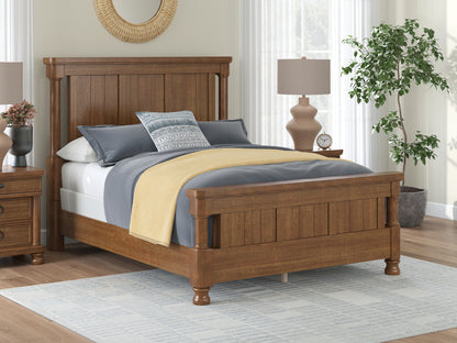 Pines Furniture Outlet - Ashley Furniture - Rowlenstown Bedroom - Queen Poster Bed / Brown - PCB824B2