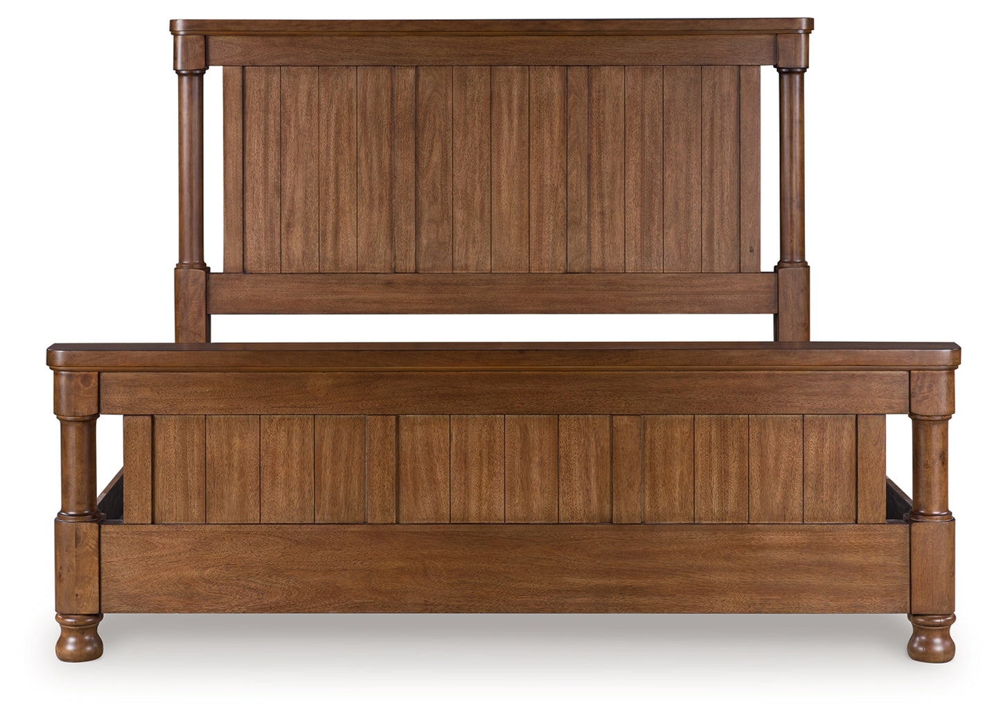 Pines Furniture Outlet - Ashley Furniture - Rowlenstown Bedroom - California King Poster Bed / Brown - PCB824B5