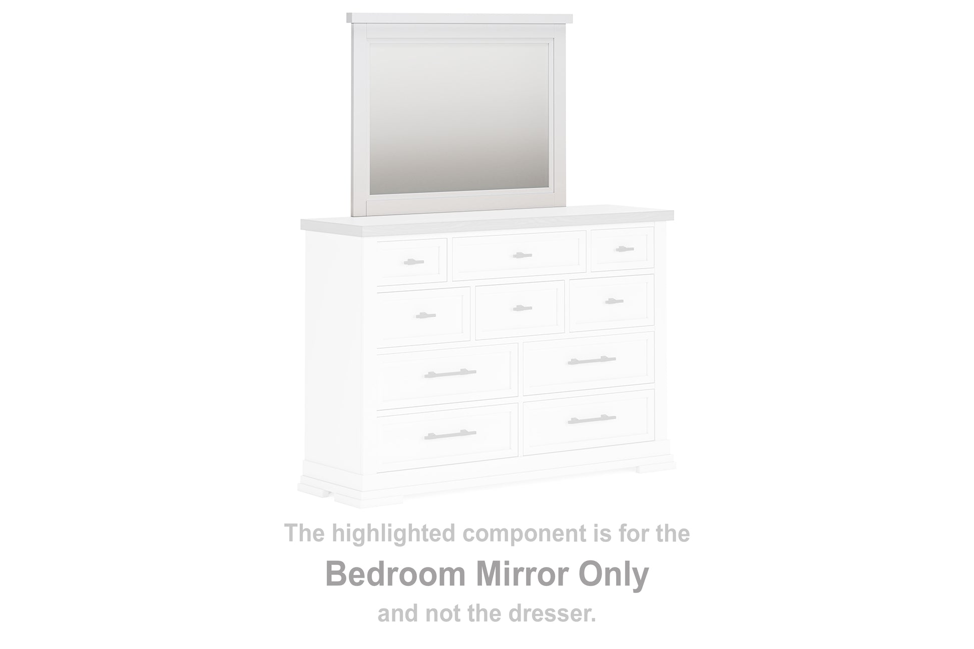 Pines Furniture Outlet - Ashley Furniture - Ashbryn Bedroom - Bedroom Mirror / White/Natural - B844-36