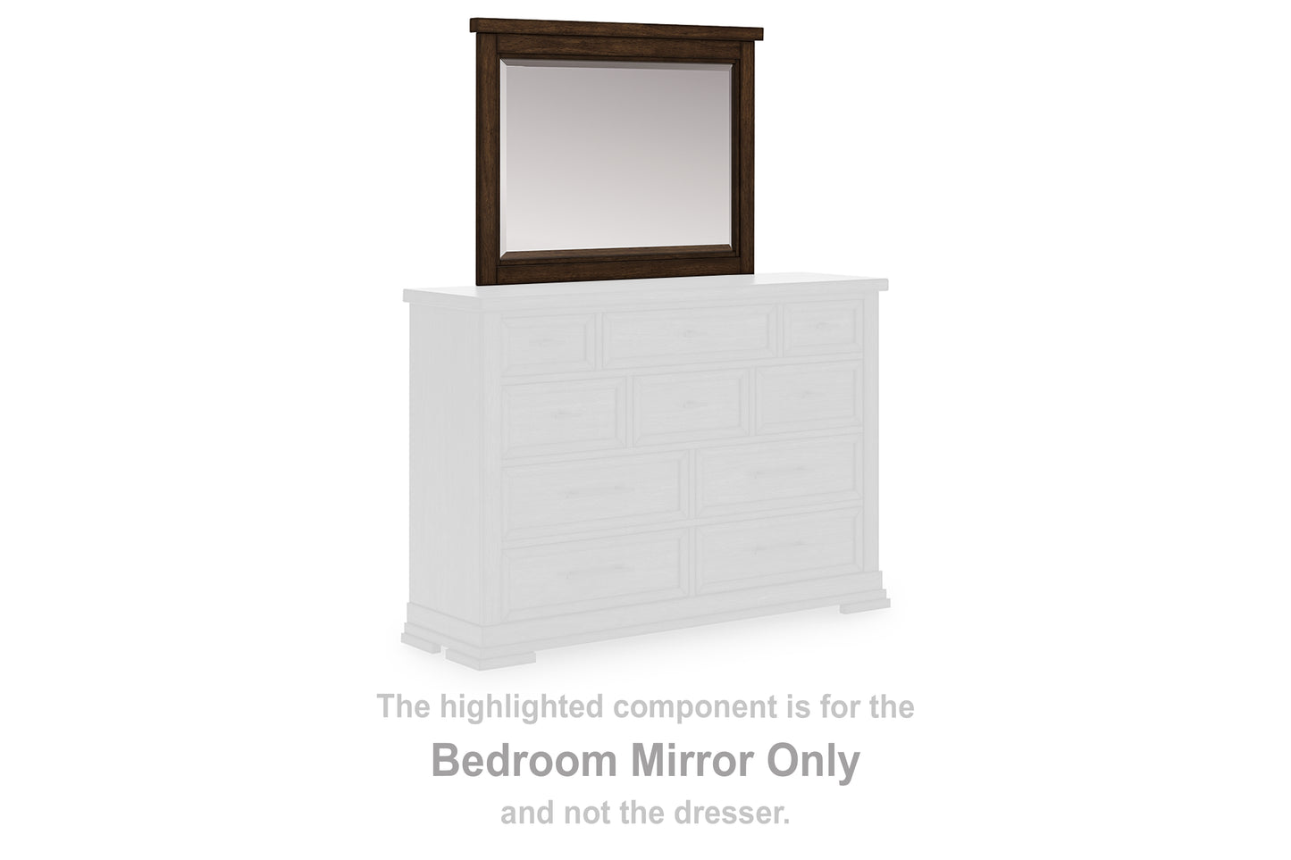 Pines Furniture Outlet - Ashley Furniture - Taffenbrook Bedroom - Bedroom Mirror / Medium Brown - B849-36