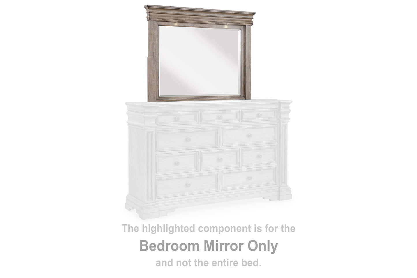 Pines Furniture Outlet - Ashley Furniture - Blairhurst Bedroom - Bedroom Mirror / Light Grayish Brown - B916-36