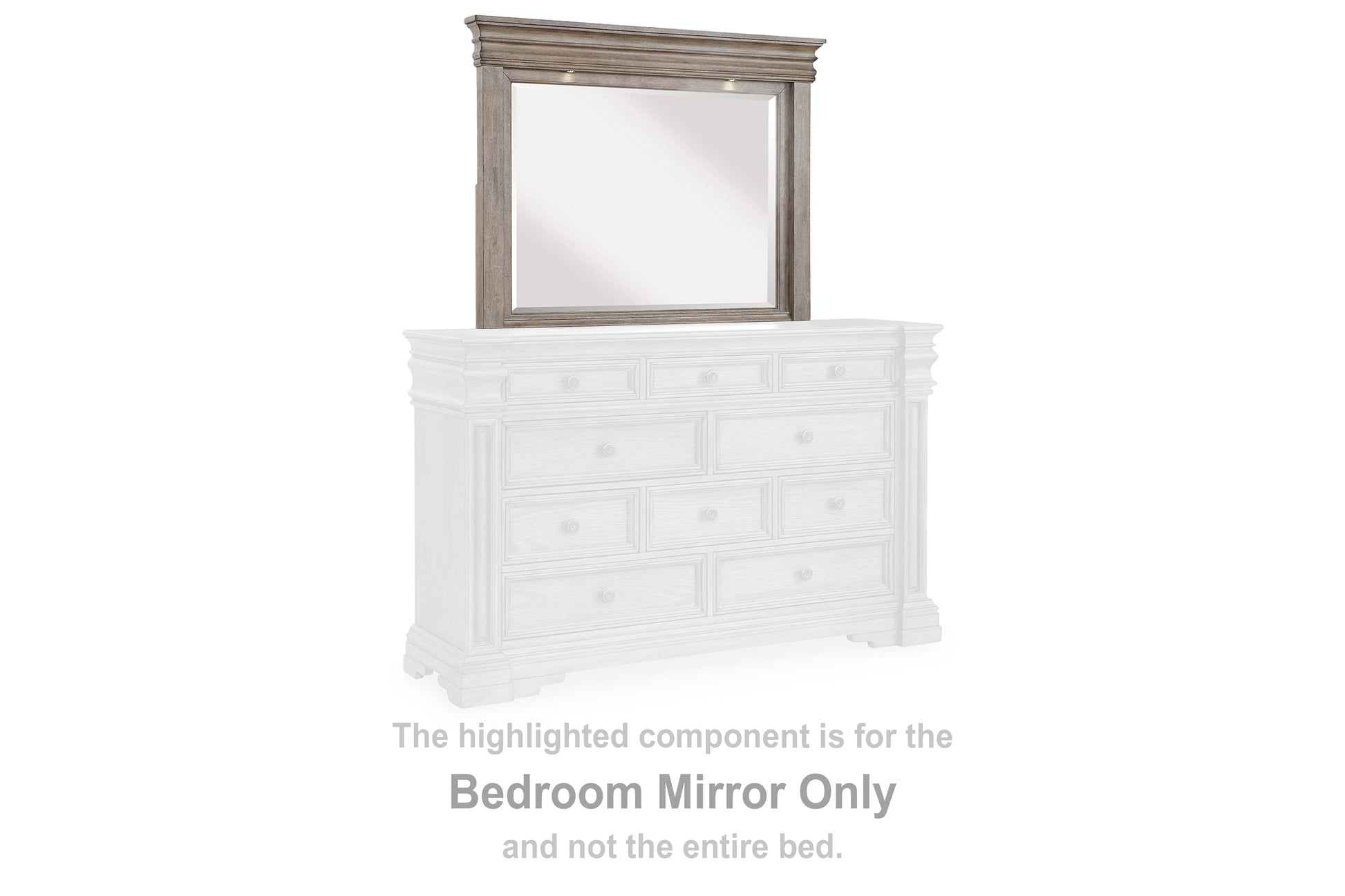 Pines Furniture Outlet - Ashley Furniture - Blairhurst Bedroom - Bedroom Mirror / Light Grayish Brown - B916-36