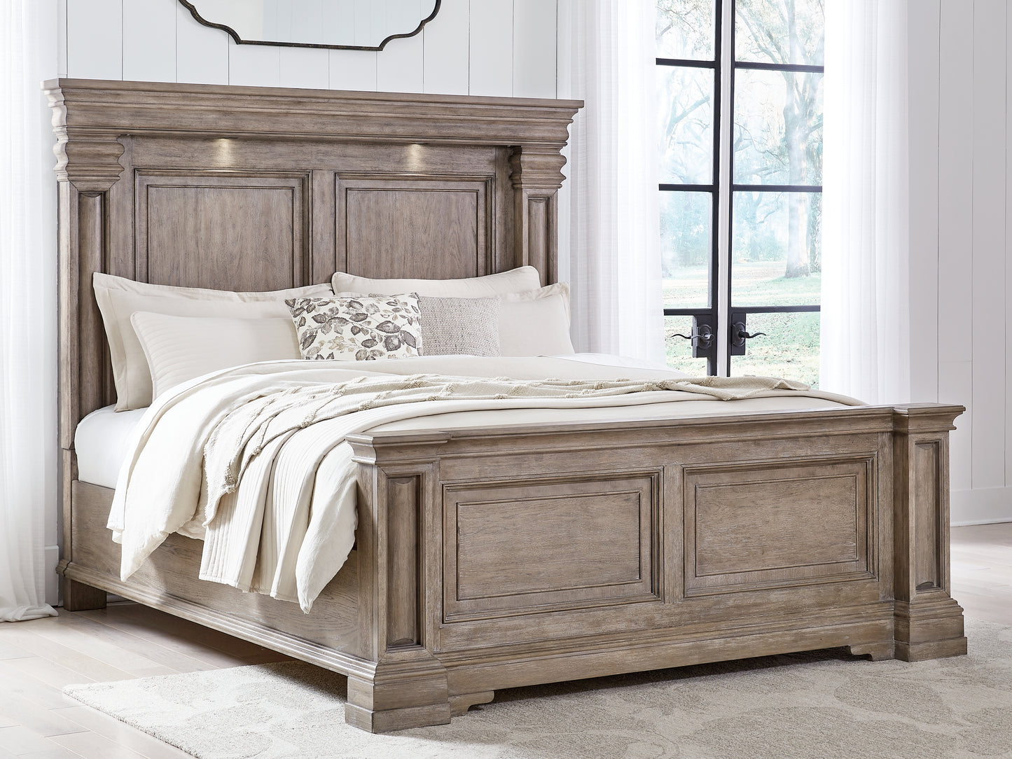 Pines Furniture Outlet - Ashley Furniture - Blairhurst Bedroom - California King Panel Bed / Light Grayish Brown - B916B5
