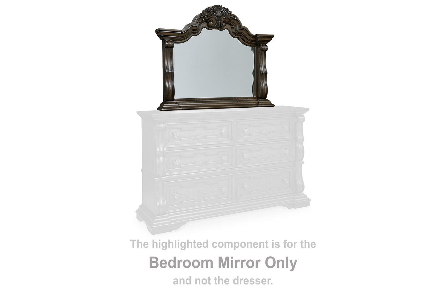 Pines Furniture Outlet - Ashley Furniture - Maylee Bedroom - Bedroom Mirror / Dark Brown - B947-36