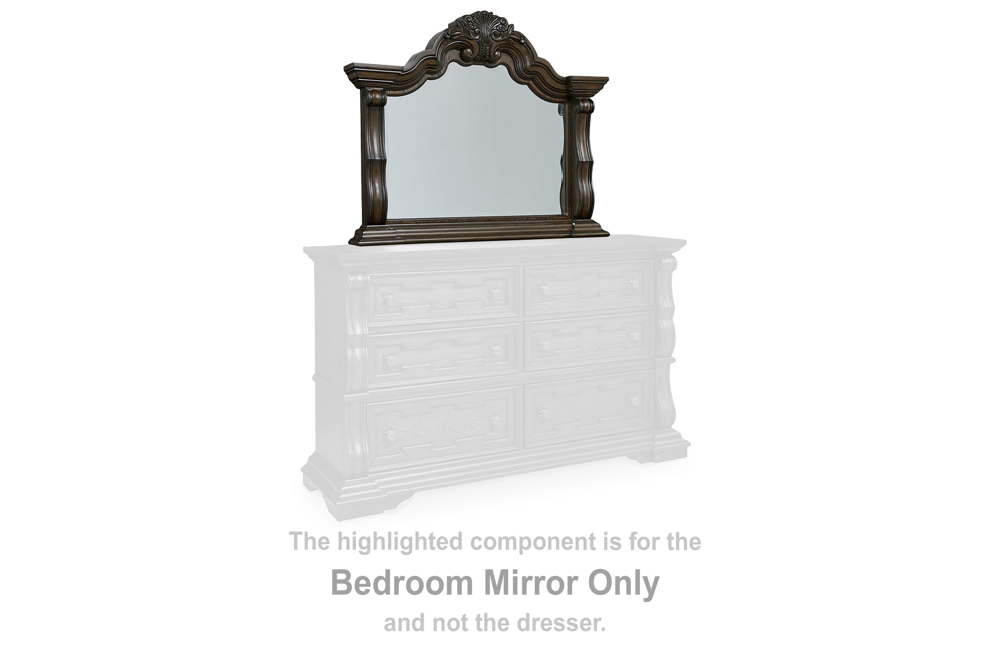 Pines Furniture Outlet - Ashley Furniture - Maylee Bedroom - Bedroom Mirror / Dark Brown - B947-36