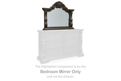 Pines Furniture Outlet - Ashley Furniture - Maylee Bedroom - Bedroom Mirror / Dark Brown - B947-36