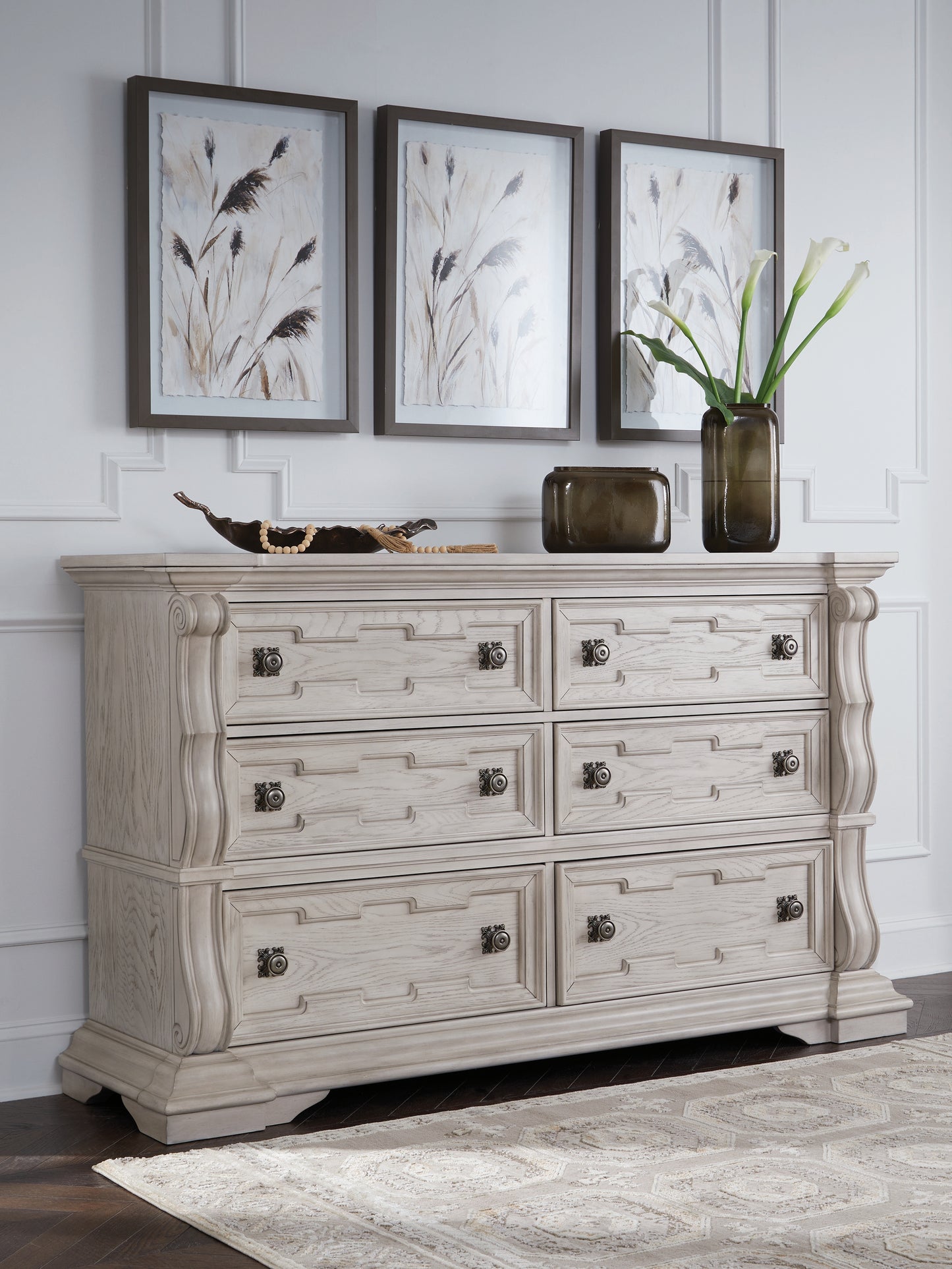 Pines Furniture Outlet - Ashley Furniture - Bruchandi Bedroom - Dresser / Antique White - PCB948-31