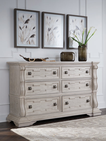 Pines Furniture Outlet - Ashley Furniture - Bruchandi Bedroom - Dresser / Antique White - PCB948-31