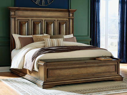 Pines Furniture Outlet - Ashley Furniture - Frantanna Bedroom - King Panel Storage Bed / Brown - PCB949B8
