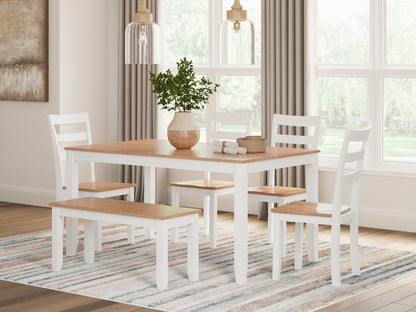 Pines Furniture Outlet - Ashley Furniture - Gesthaven Dining Room - Dining Room Table Set (6/CN) / Natural/White - D398-325