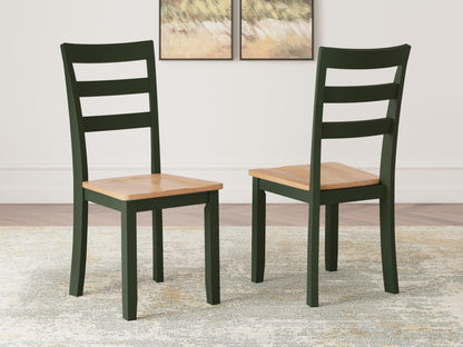 Pines Furniture Outlet - Ashley Furniture - Gesthaven Dining Room - Dining Chair (Set of 2) / Natural/Green - D401-01X2