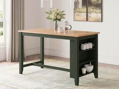 Pines Furniture Outlet - Ashley Furniture - Gesthaven Dining Room - RECT Dining Room Counter Table / Natural/Green - D401-13